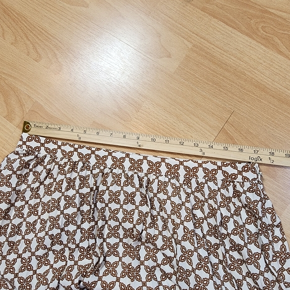 J. Crew Accordion Pleated Mini Skirt Brown Cream Size 14 CC844 - Picture 8 of 16